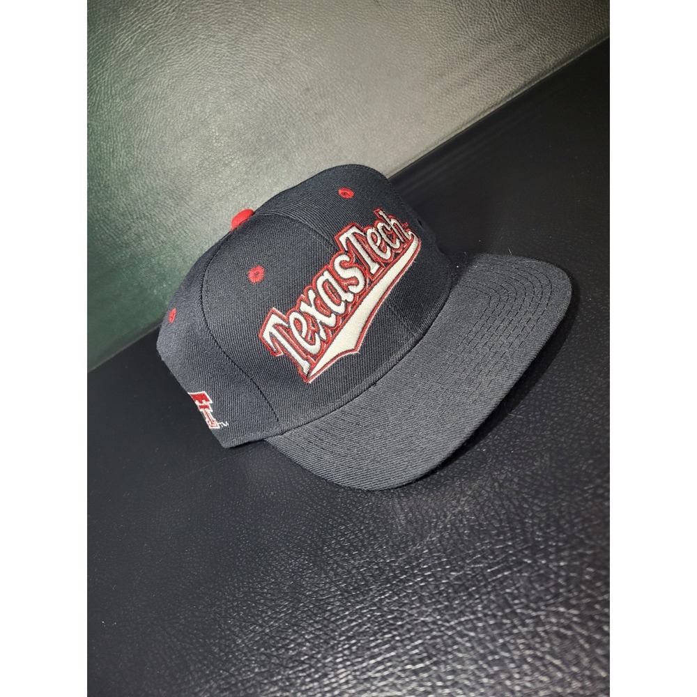 Vintage 1990's Texas Tech Red Raiders Hat Cap Fitted 7 1/2 Black Zephyr Graf-X